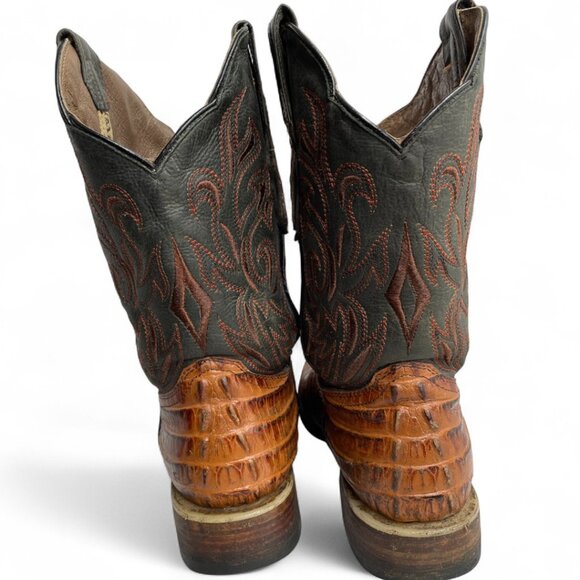 Reywelt Leather Crocodile or Alligator Western Square Toe Cowboy Boots Men's 7.5 - Picture 8 of 14
